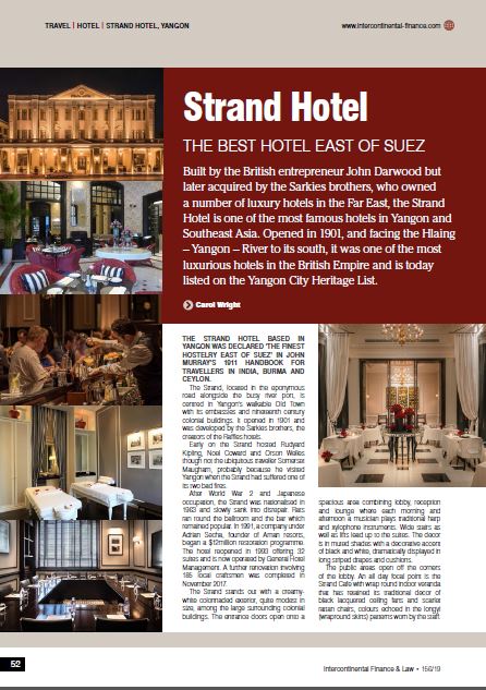 Strand Hotel THE BEST HOTEL EAST OF SUEZ 